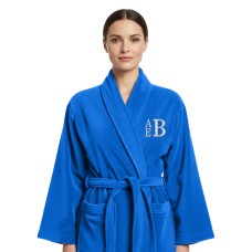 Personalised Stacked Font Monogram Bathrobe – Custom Embroidered Initial Luxury Hotel Quality Dressing Gown – Unisex Spa Robe